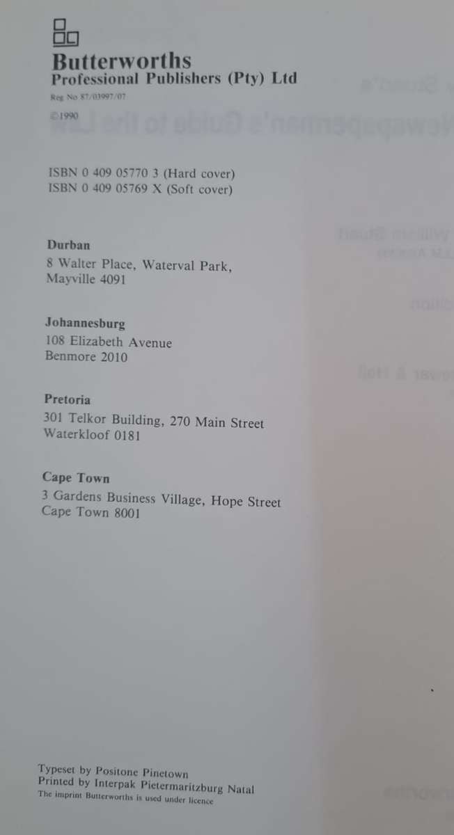 Kelsey Stuart's newspaperman's guide to the law - Bell Dewar & Hall (paperback)