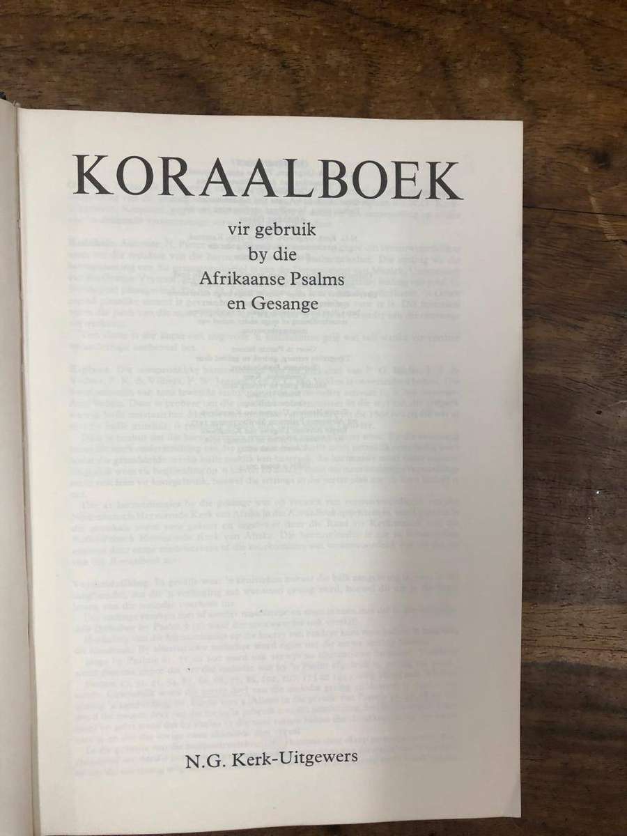 Koraalboek vir Psalms en Gesange - NG Kerk Uitgewers (Hardcover with no dj)