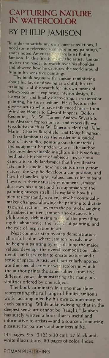 Capturing Nature in Watercolor - Philip Jamison (Hard cover with DJ)