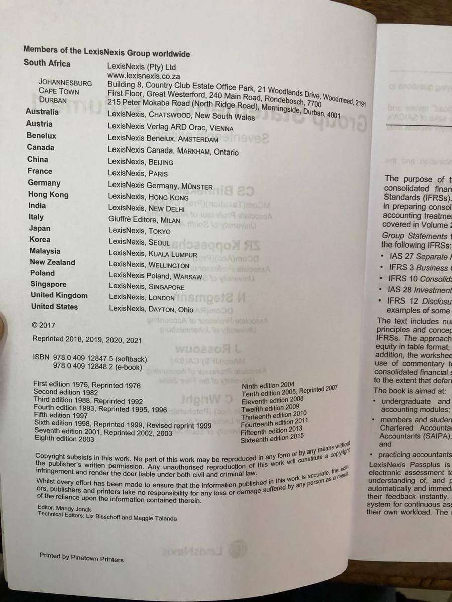 17th Edi - Vol 1 and 2 to Consolidated Financial Statements - CS Binnekade (Paperback)