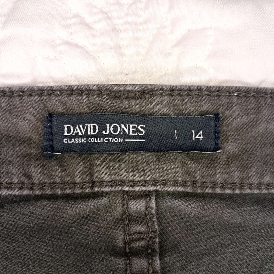 DAVID JONES CLASSIC COLLECTION MID-RISE SKINNY JEANS - SEAWEED GREEN