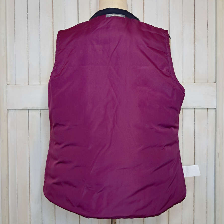 SENQU SLEEVELESS PUFFER JACKET/VEST/GILET - NAVY & PINK