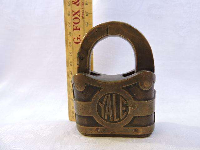Vintage YALE Lock Heavy LARGE with key