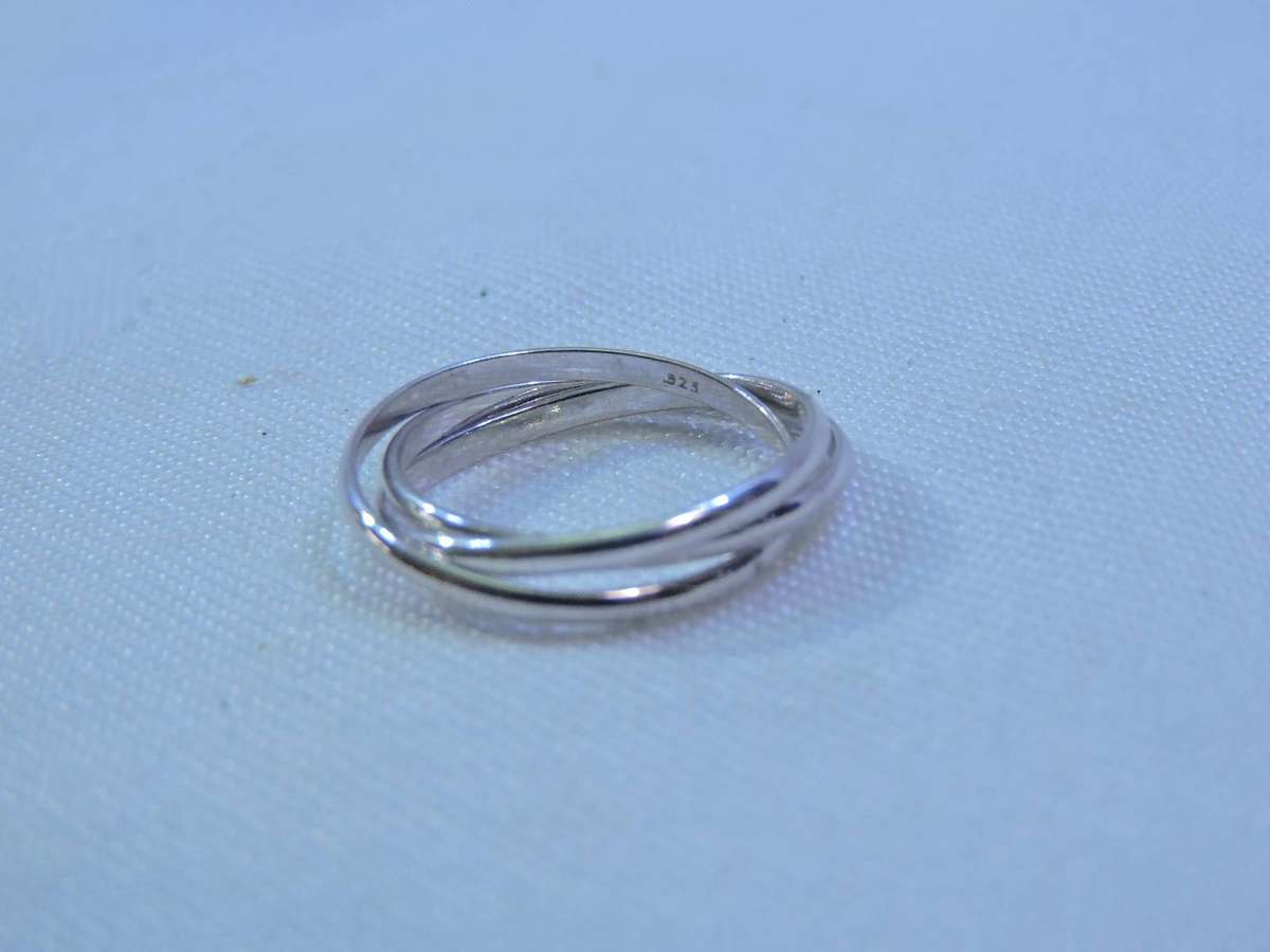 3 BAND RUSSIAN WEDDING RING 925 SILVER