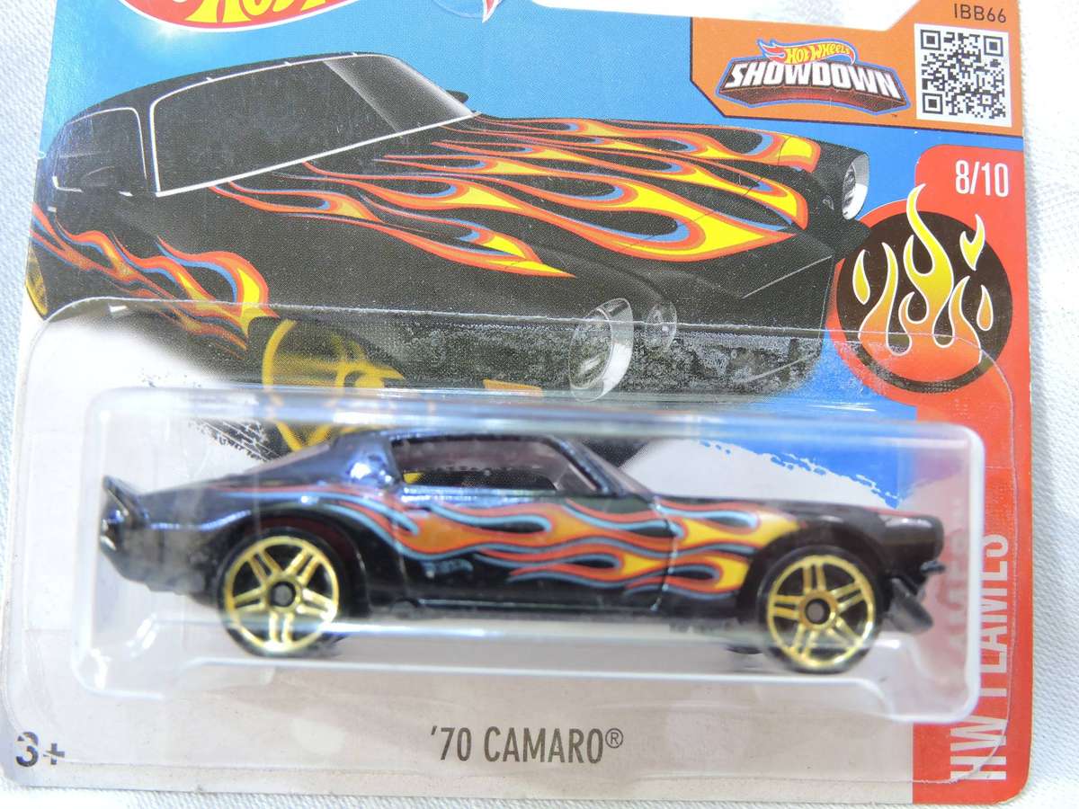 Hot Wheels CHEVY CHEVROLET Camaro  ( Black with flames ) 2016 Issue 10 years old already!!