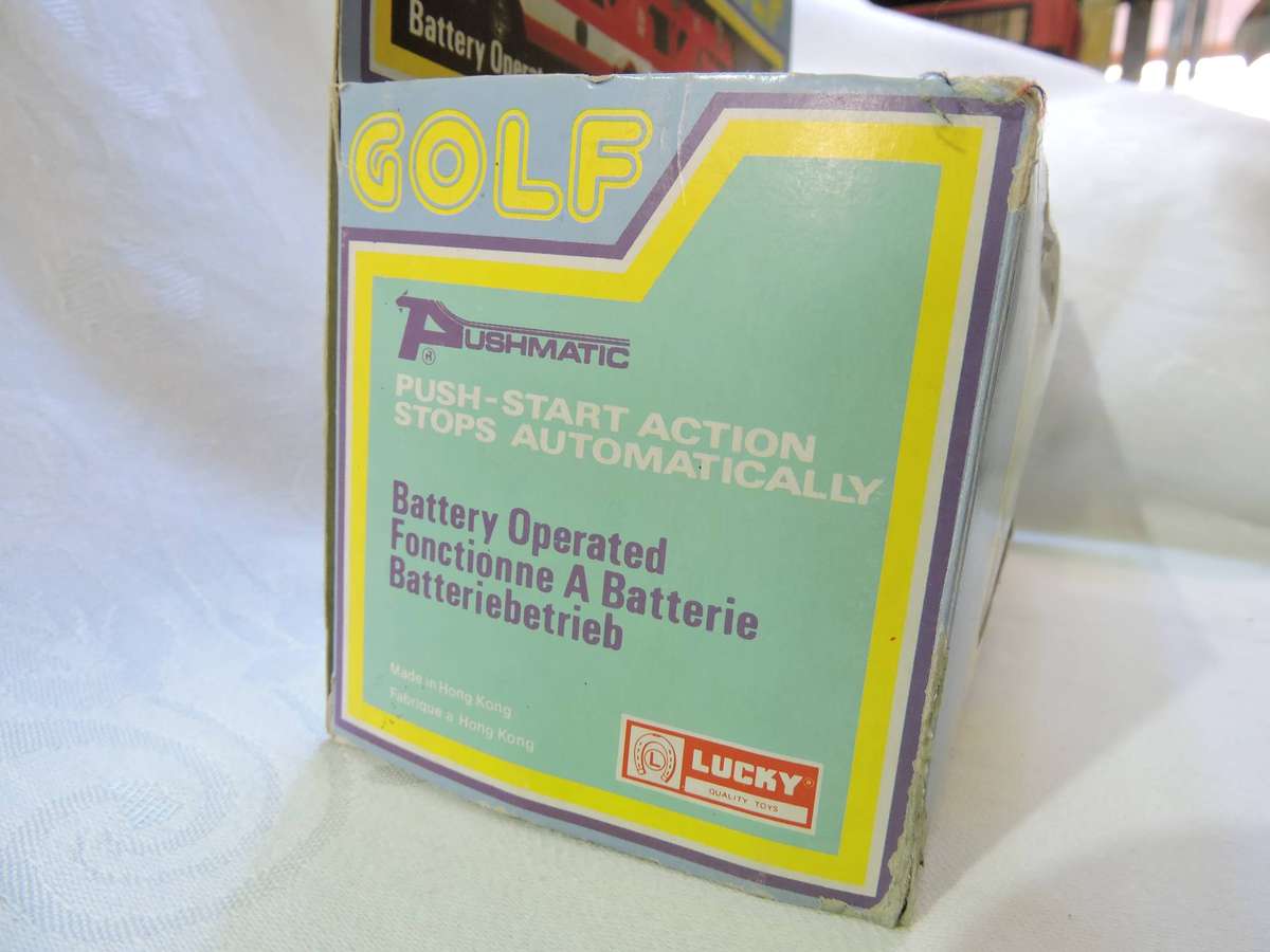 LUCKY TOY VW VOLKSWAGEN Golf Mk1 Police Car in original box ( Blue ) Like Hot Wheels