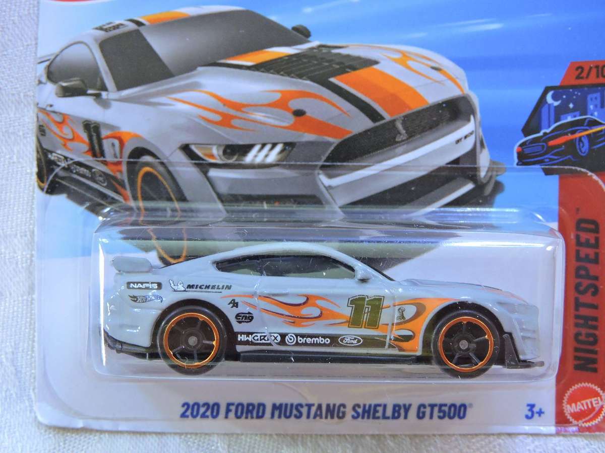 HOT WHEELS FORD Mustang Shelby GT500  ( Grey orange flames #11 )