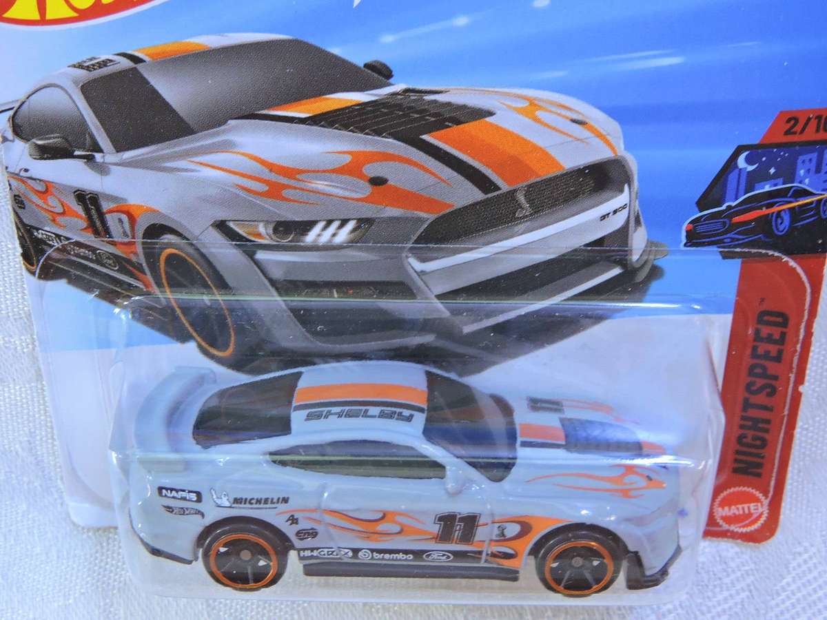 HOT WHEELS FORD Mustang Shelby GT500  ( Grey orange flames #11 )