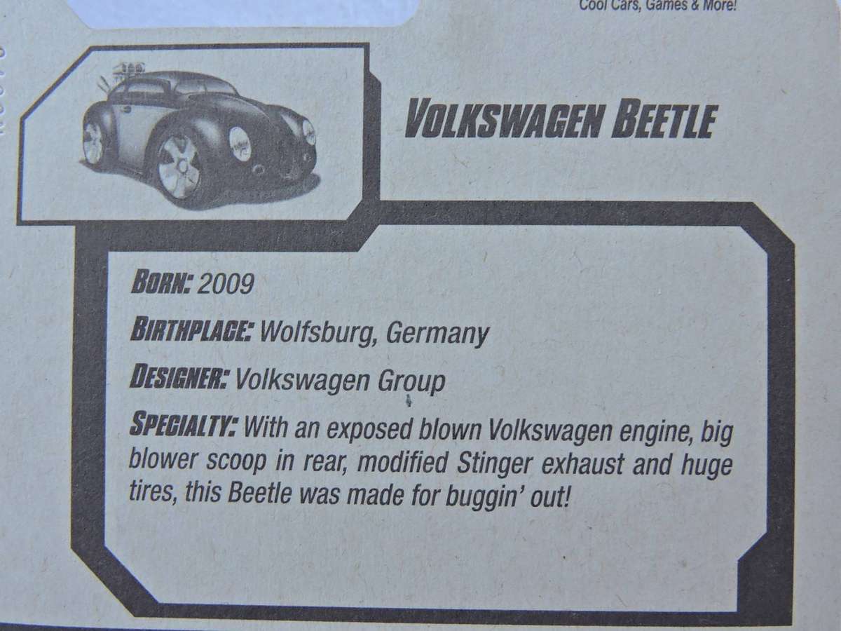 Hot Wheels VW VOLKSWAGEN Beetle  ( Maroon with monster engine ) Long Card