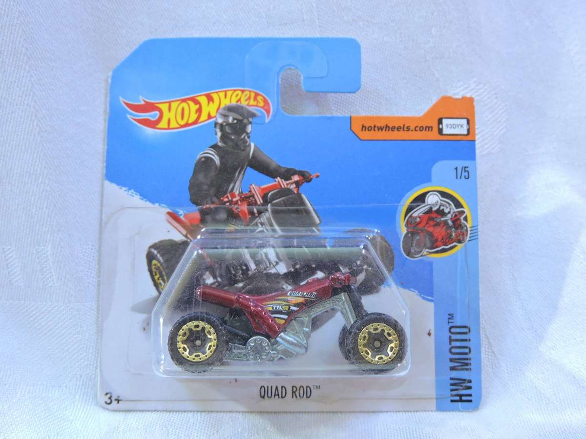 Hot Wheels QUAD ROD  Quad bike motorcycle motorbike ( Ruby Red, Gold rims )