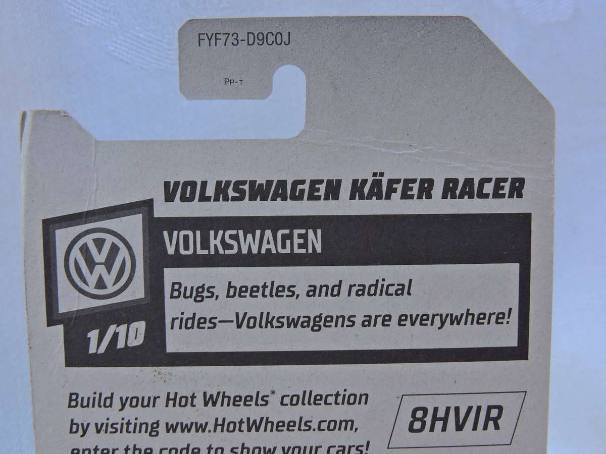 Hot Wheels VW VOLKSWAGEN Kafer Racer ( Matt Black ) Long Card