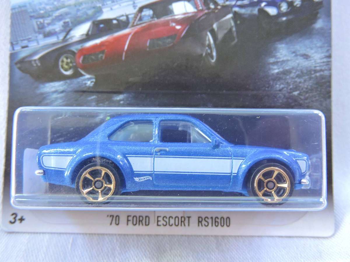 Hot wheels FORD Escort  RS 1600 ( Blue white stripe ) Fast & Furious  Long Card