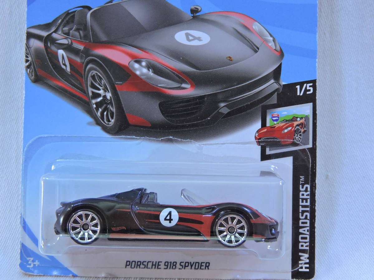 Hot Wheel PORSCHE 918 Spyder  ( Black red stripes #4 )  Long Card