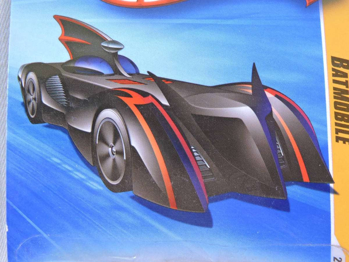 HOT WHEELS BATMOBILE ( Black Single Fin ) Long Card  like Batman