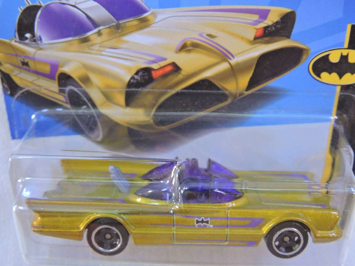 HOT WHEELS TV Series BATMOBILE ( Gold Original Batmobile - Purple windows )   like Batman