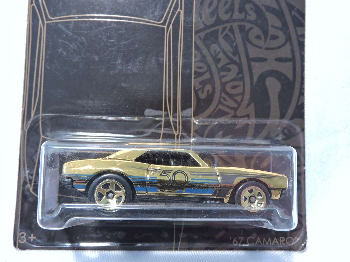 Hot Wheels 50th Anneversary Black & Gold Chevy Chevrolet Chase Car ( Gold ) Scarce & Hard to find.