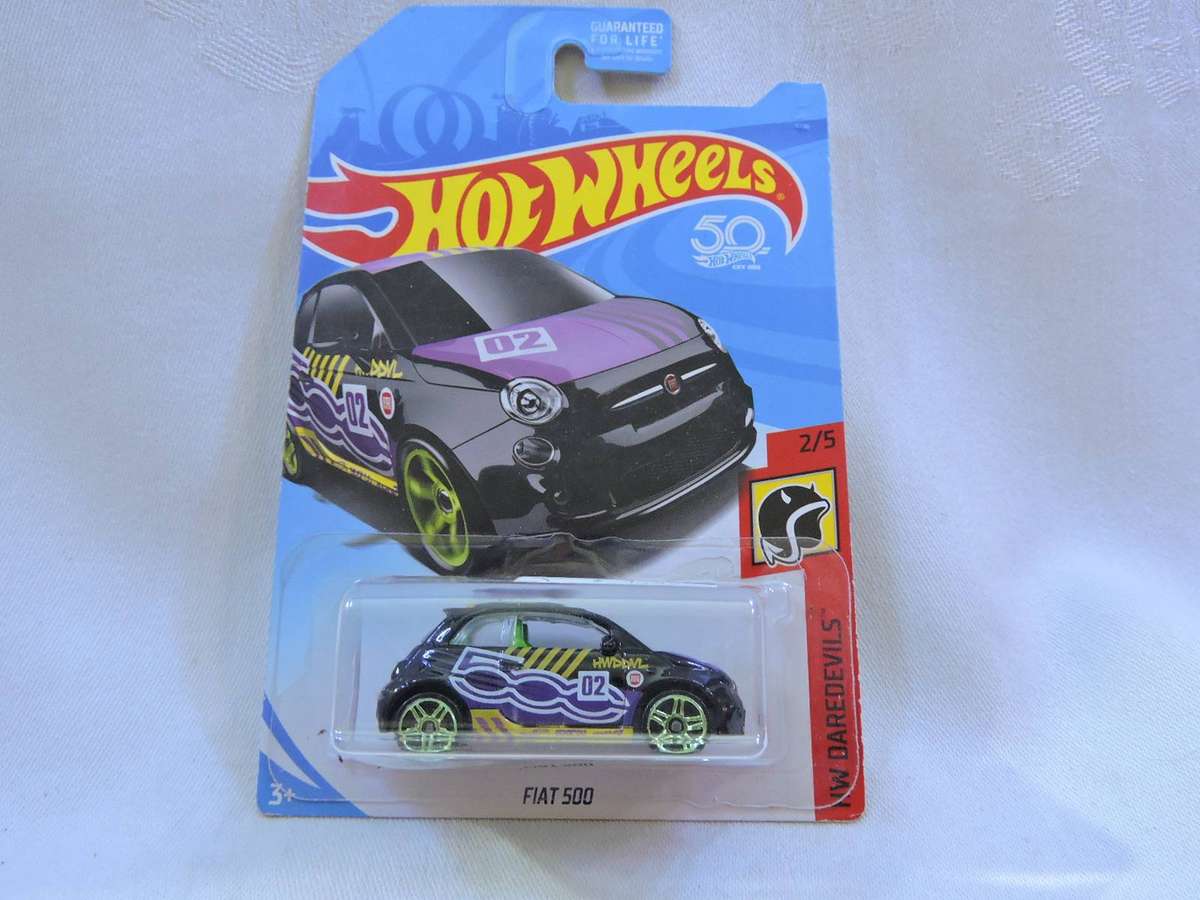 Hot Wheels FIAT 500  ( Purple #02 )  Long Card