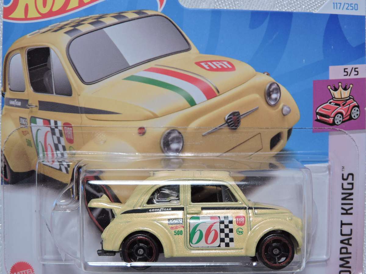 Hot Wheels FIAT 500 D Modificado ( Yellow #66 ) Compact Kings Short Card