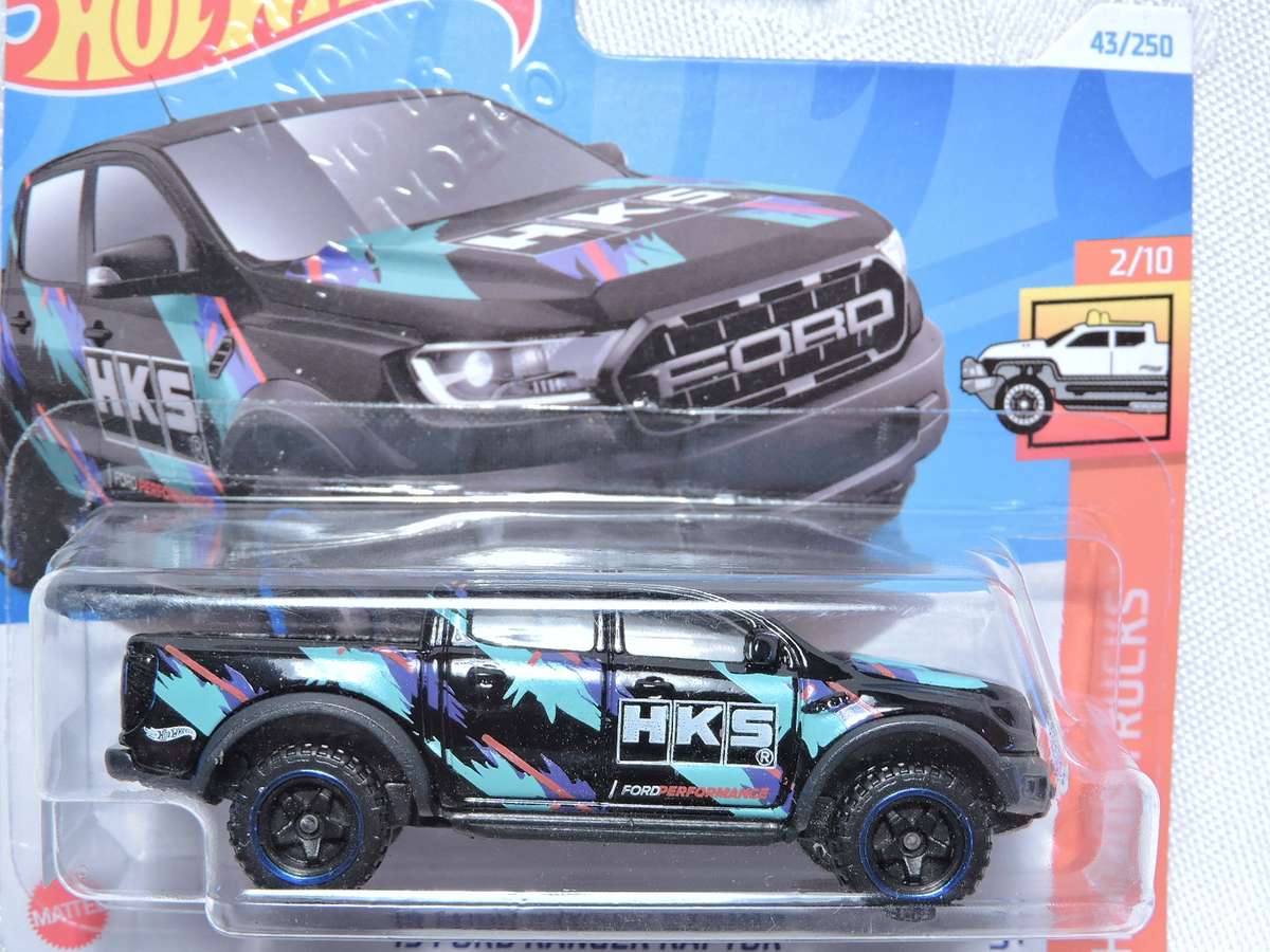 Hot Wheels FORD Ranger Raptor Pickup Bakkie ( Black HKS ) Short Card