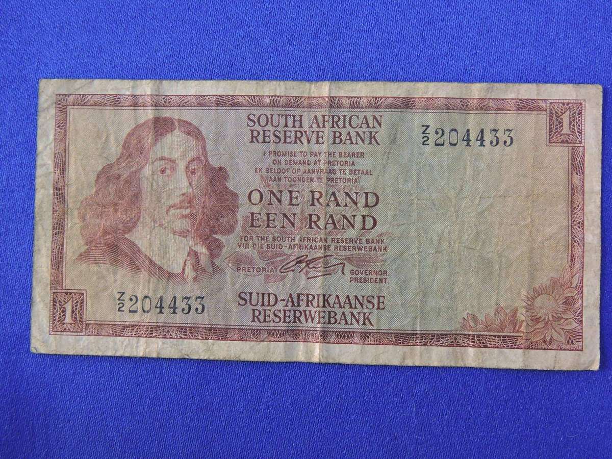 South Africa One Rand Een Rand Bank Note  R1  ( REPLACEMENT NOTE  Z/2  204433 ) G.Rissik