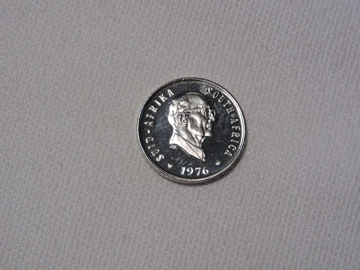 1976 PROOF South Africa 5 Cent coin 5c
