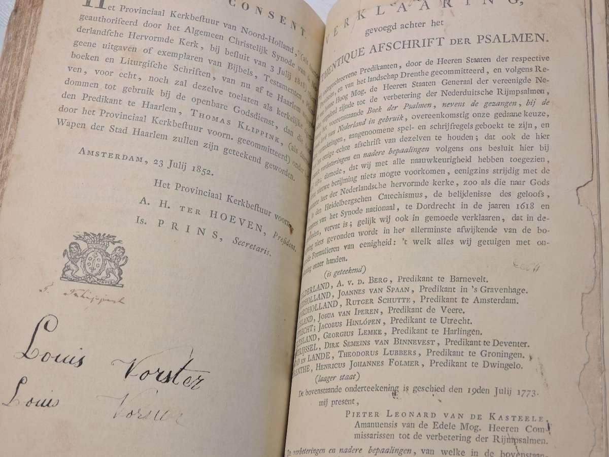 Dutch Bible Bijel Dated 1852 previously belonging to Jordaan Family