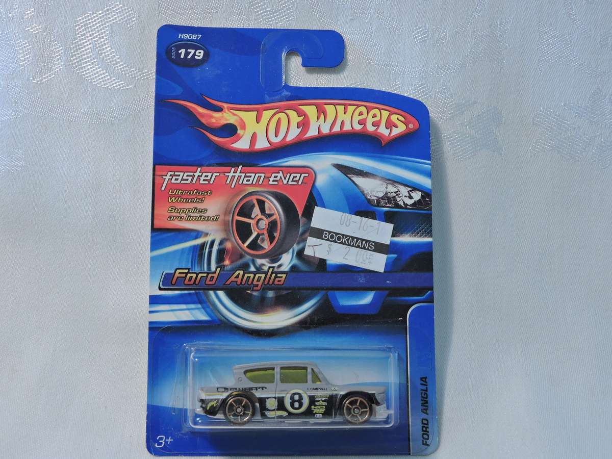 Hot Wheels FORD Anglia ( Grey/Black #8 ) 5 Spoke Rims   Long Card