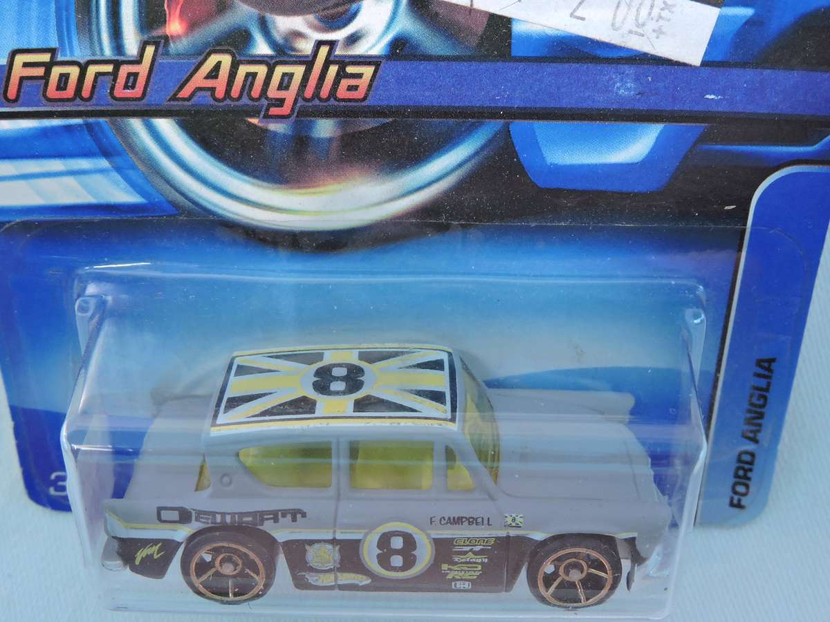 Hot Wheels FORD Anglia ( Grey/Black #8 ) 5 Spoke Rims   Long Card