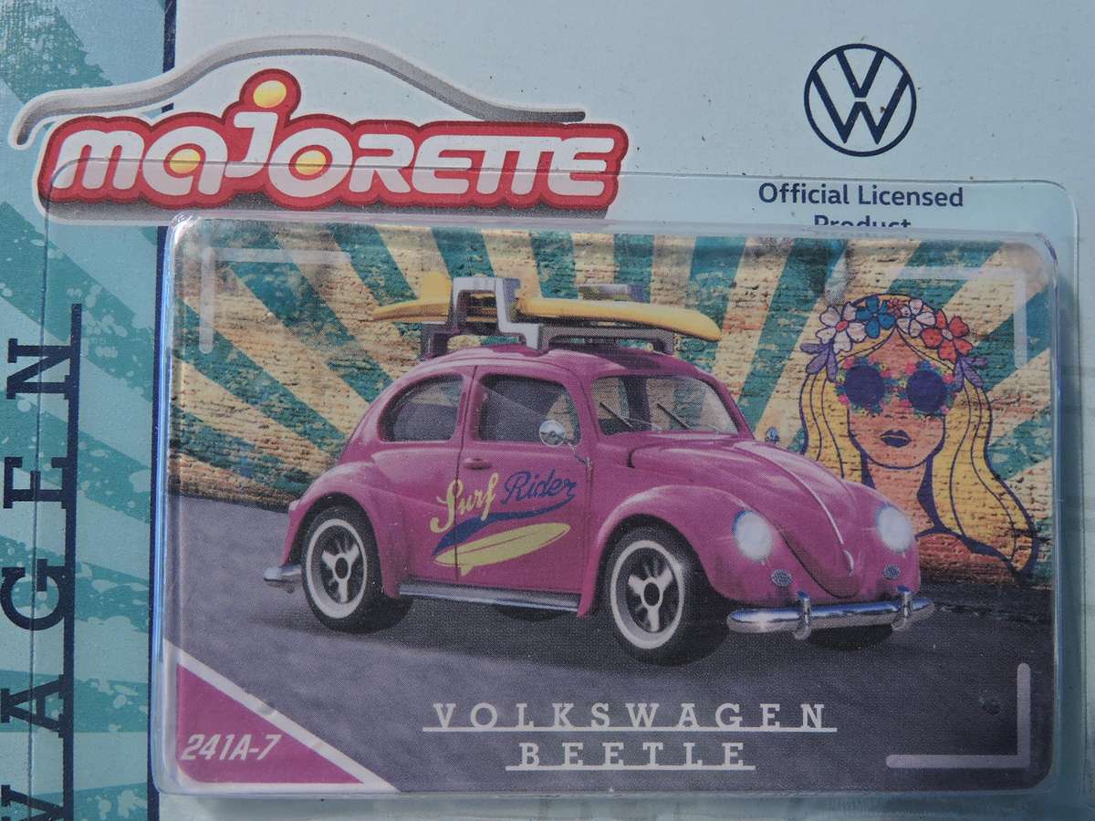 Majorette VW VOLKSWAGEN Beetle ( Pink Surf rider ) like Hot Wheels