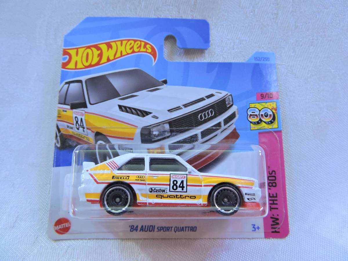 Hot wheels AUDI Sport Quattro ( White #84 Yellow stripe )