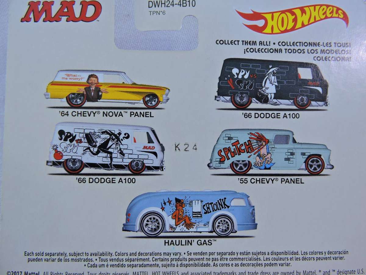 Hot wheels Chevy Chevrolet Nova Wagon ( White/Yellow ) MAD COMIC CHARACTER Full Metal model