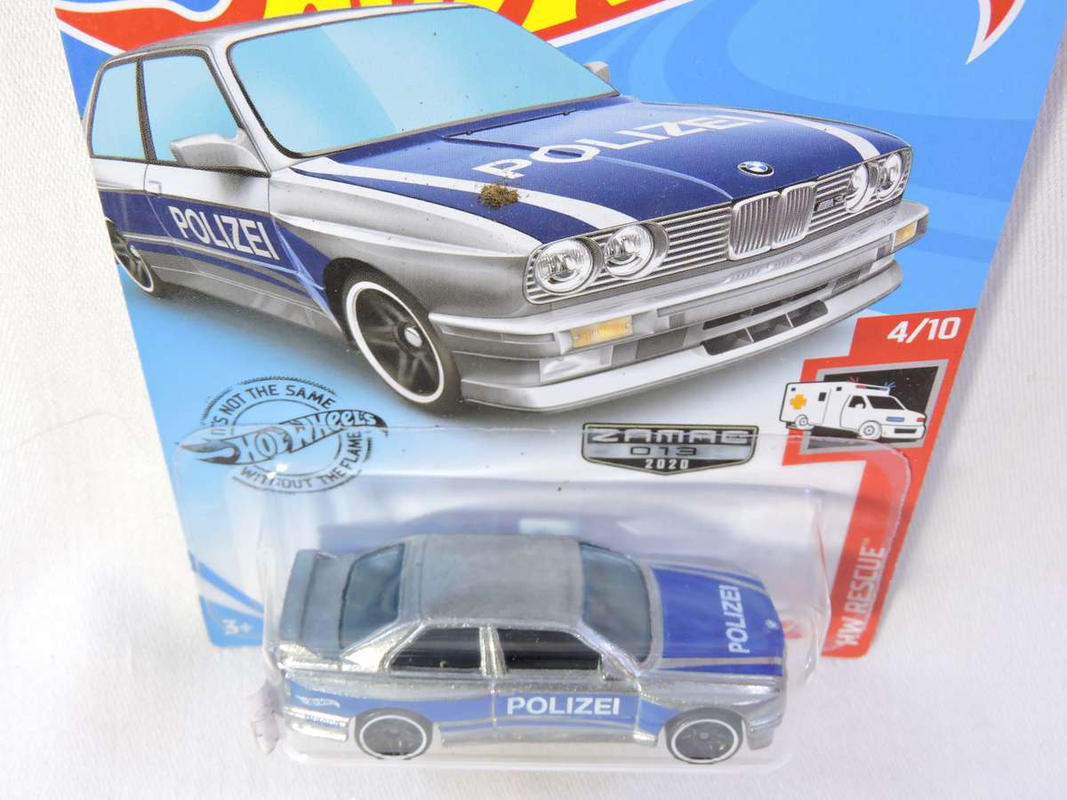 Hot Wheels BMW M3 ZAMAC Boxie Shape ( Silver Polizei ) Long Card