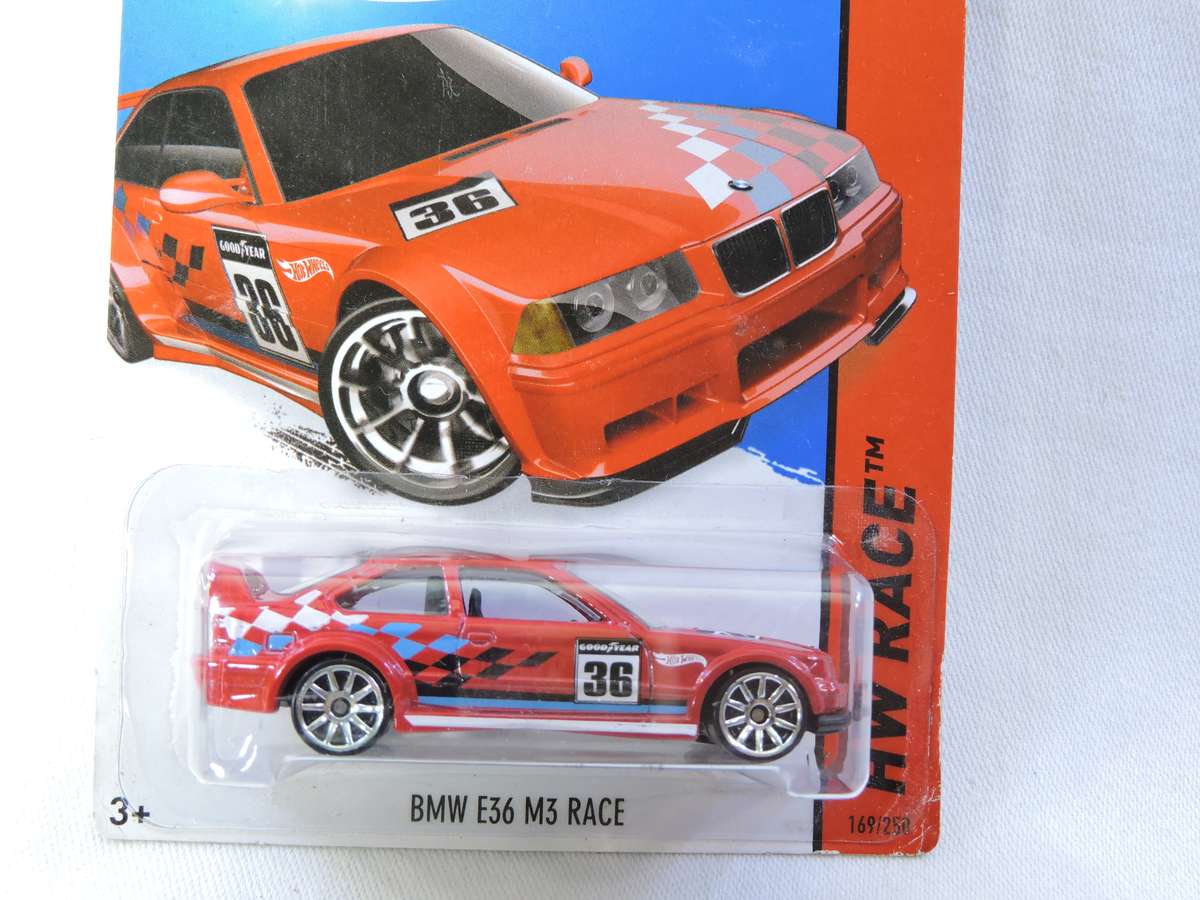 Hot Wheels BMW E36 M3 Race  Dolphin Shape ( Red #36 ) Long Card