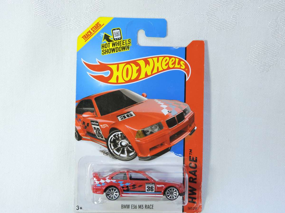Hot Wheels BMW E36 M3 Race  Dolphin Shape ( Red #36 ) Long Card