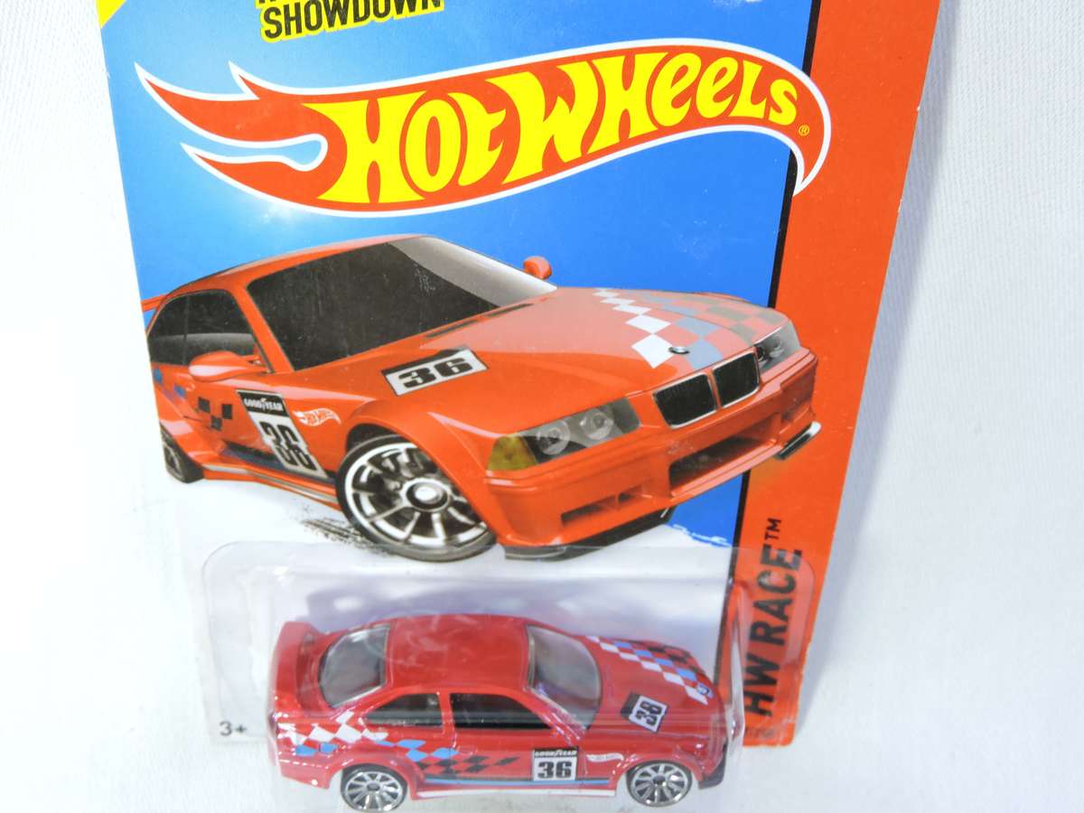 Hot Wheels BMW E36 M3 Race  Dolphin Shape ( Red #36 ) Long Card