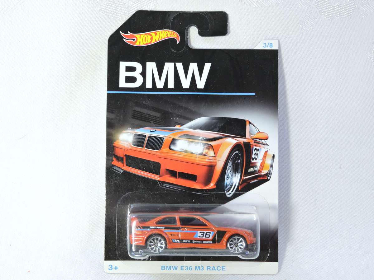 Hot Wheels BMW E36 M3 Race  Dolphin Shape ( Orange #36 ) Long Card