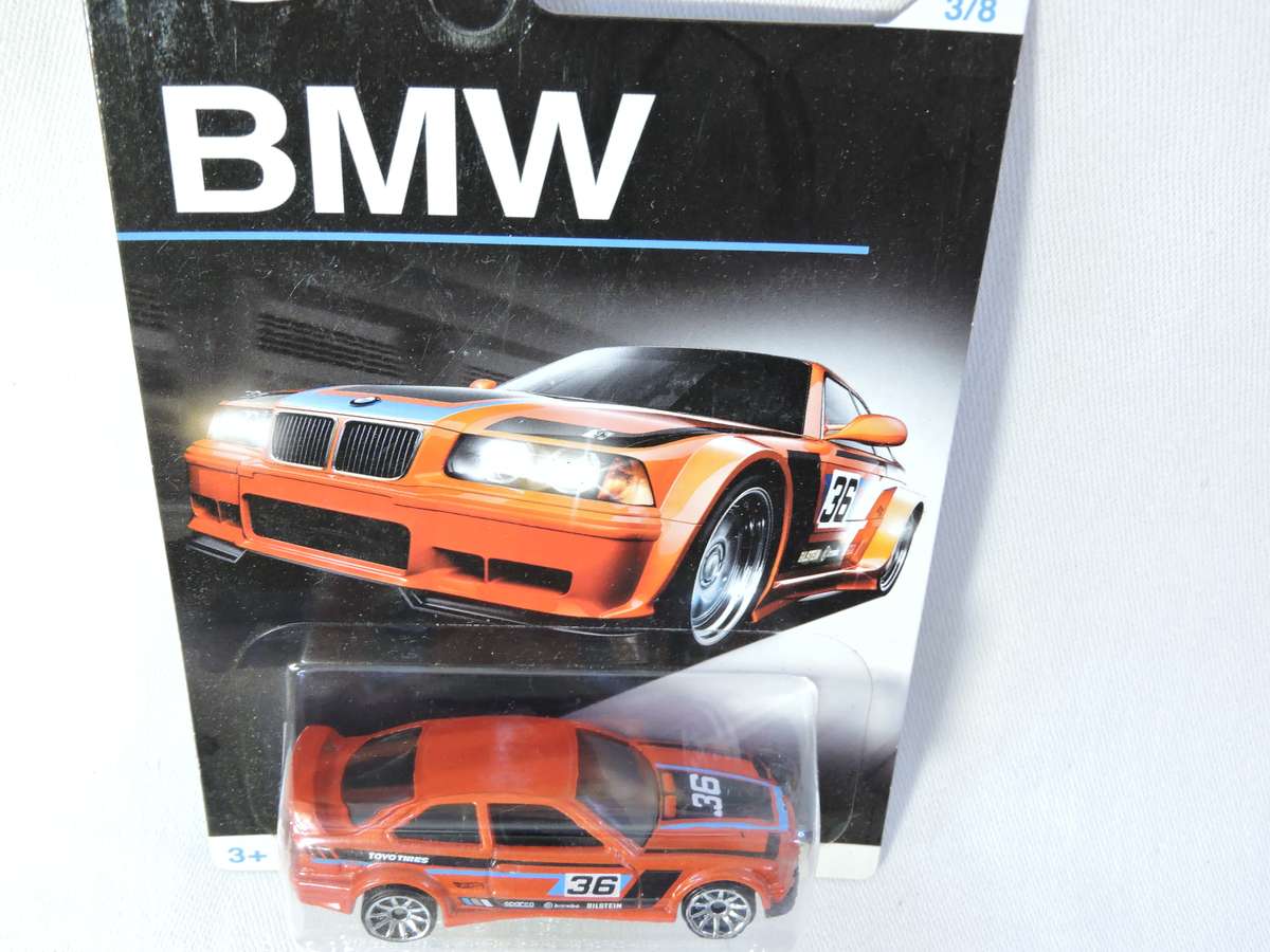 Hot Wheels BMW E36 M3 Race  Dolphin Shape ( Orange #36 ) Long Card