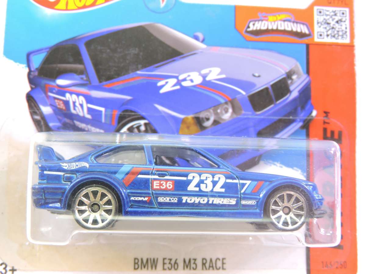 Hot Wheels BMW E36 M3 Race  Dolphin Shape ( Blue #232 )
