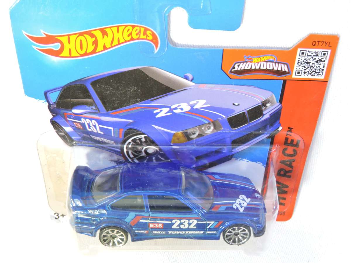 Hot Wheels BMW E36 M3 Race  Dolphin Shape ( Blue #232 )