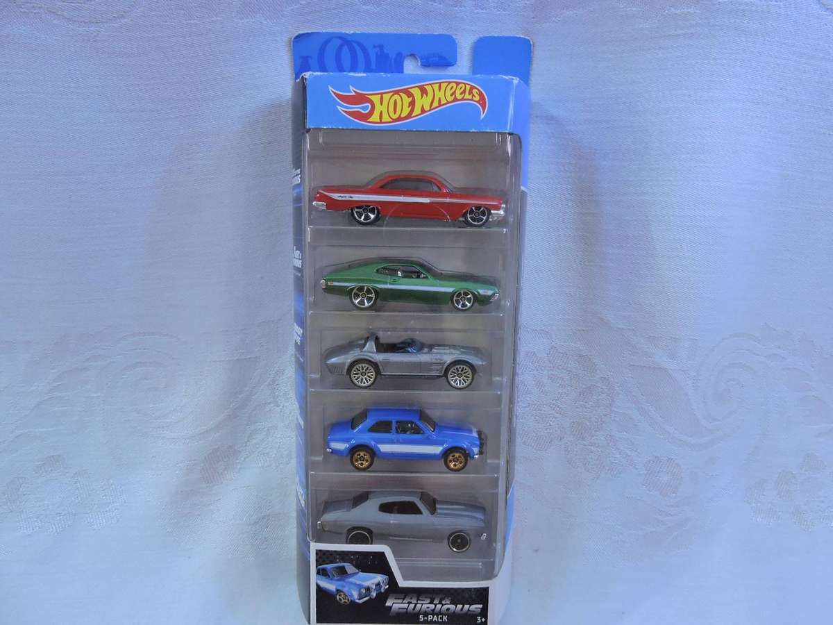 Hot Wheels Fast & Furious ( 5 pack Sealed ) Chev Impala, Torino, Corvette, Ford Escort, Chevelle SS