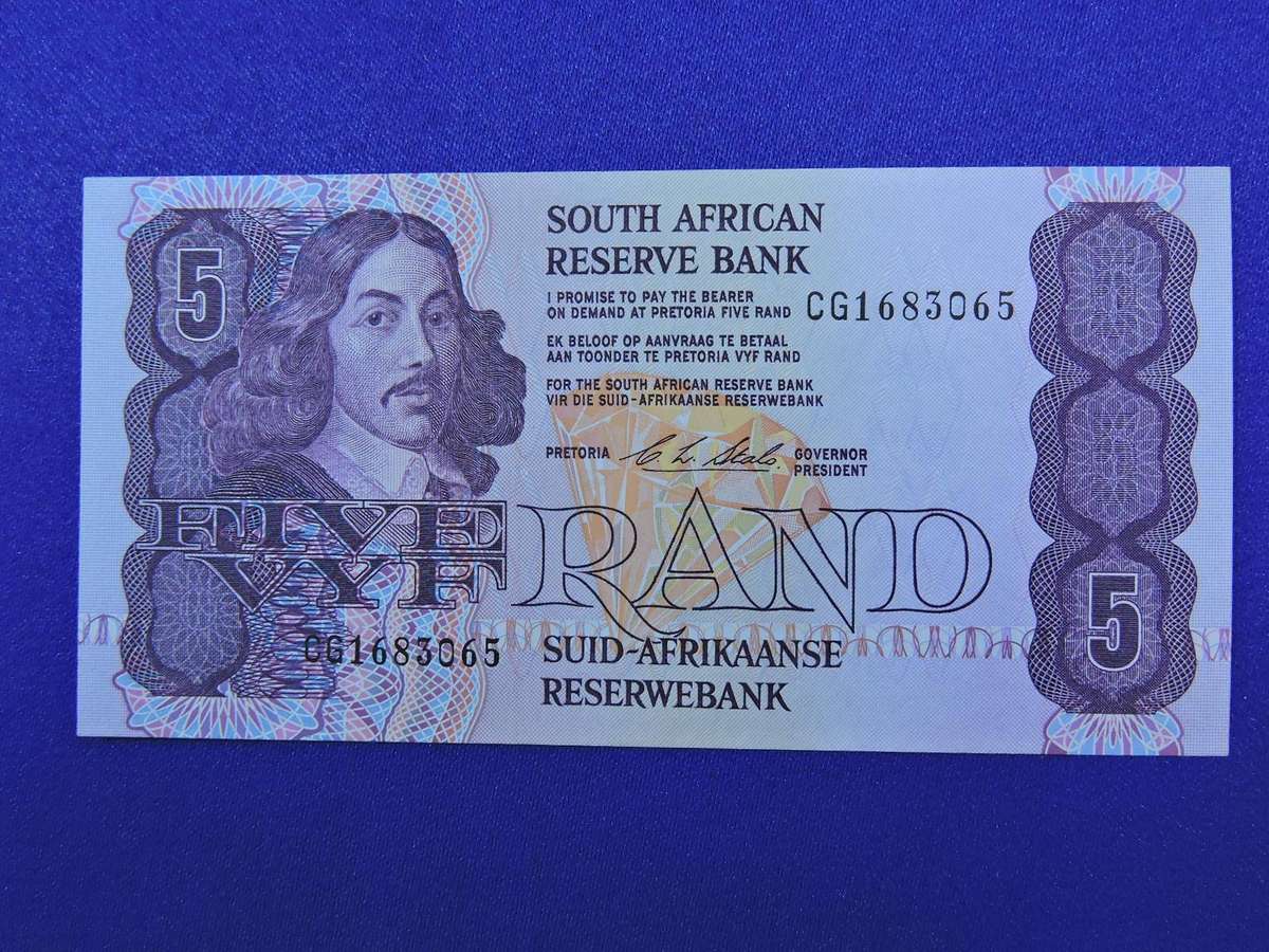 South African Reserve Bank 5 Rand Bank note Vyf Rand ( C.L Stals )