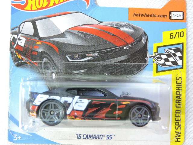 Hot Wheels CHEVY CHEVROLET Camaro SS ( Black red stripe on bonnet )