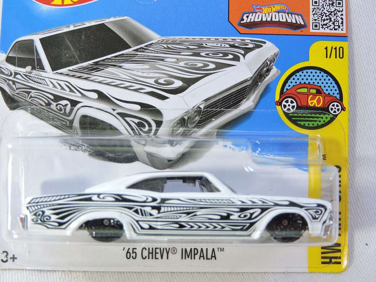 Hot Wheels CHEVY CHEVROLET Impala ( White with black striping - Art car )