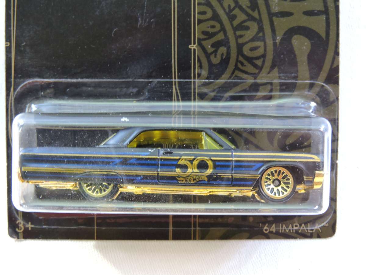 Hot Wheels CHEVY CHEVROLET 64 Impala ( Blue #50 )  Long Card