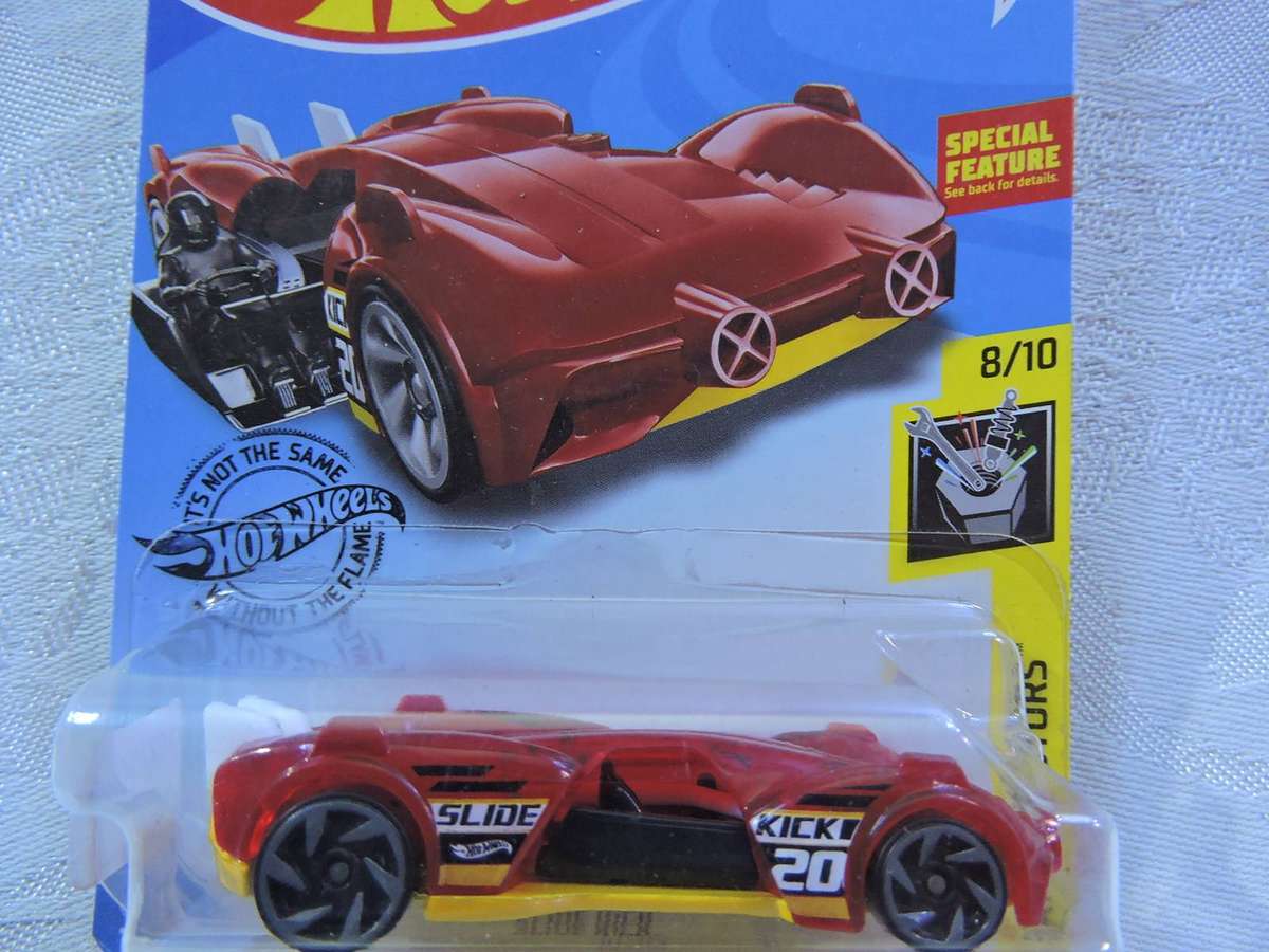 Hot Wheels SLIDE KICK ( Red #20 ) Moving parts  Long Card