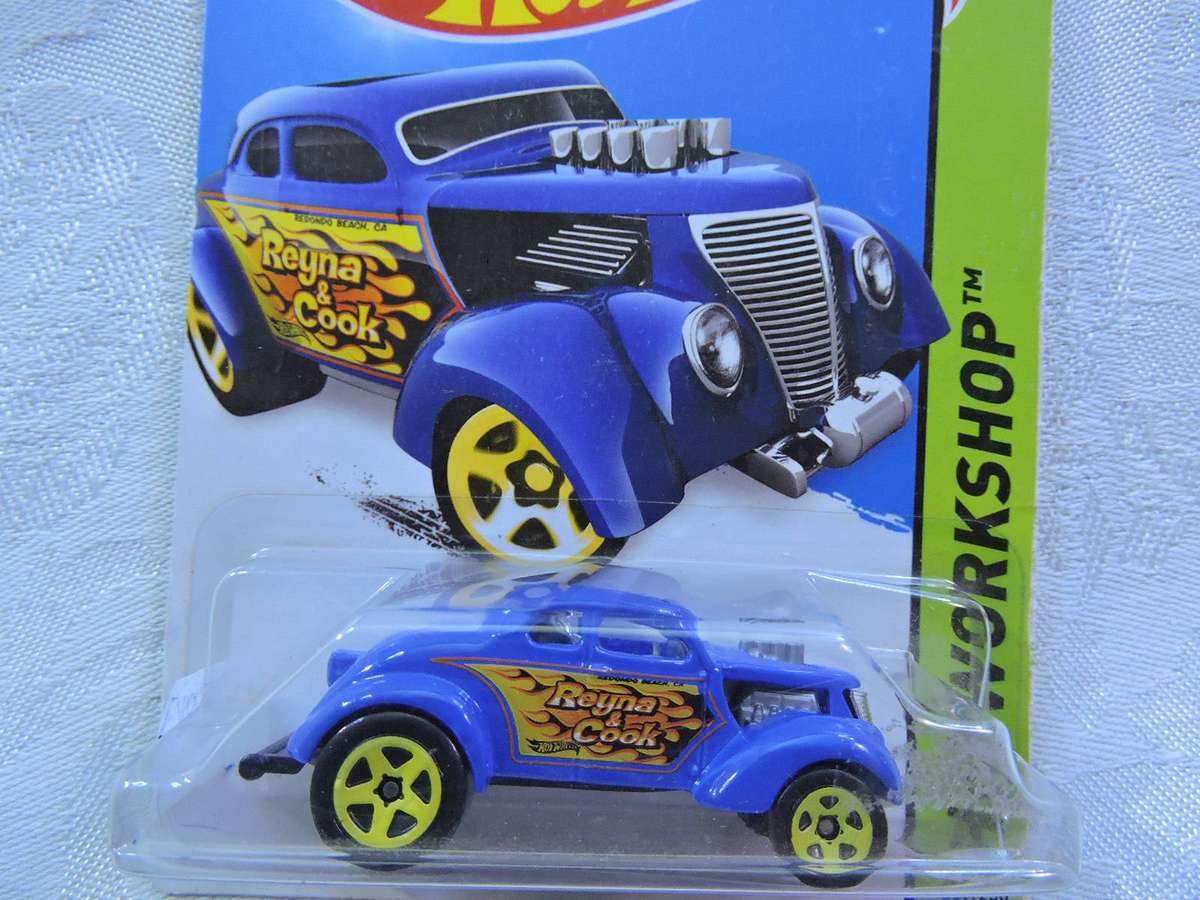 Hot Wheels 37 FORD Pass 'n Gasser ( Blue ) 2013 Issue   Long Card