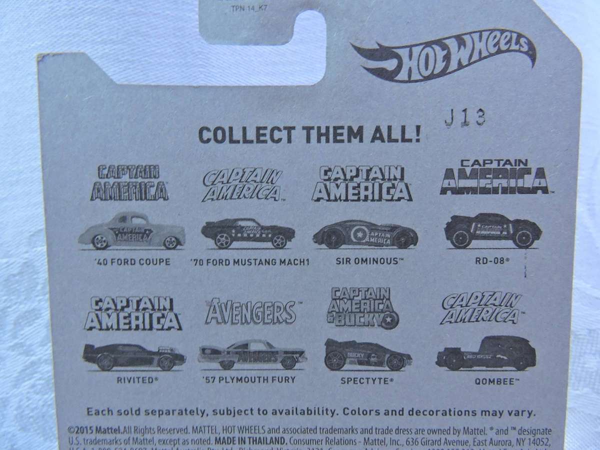 Hot Wheels  SIR OMINOUS ( Blue ) 2015 Issue Captain America  Long Card