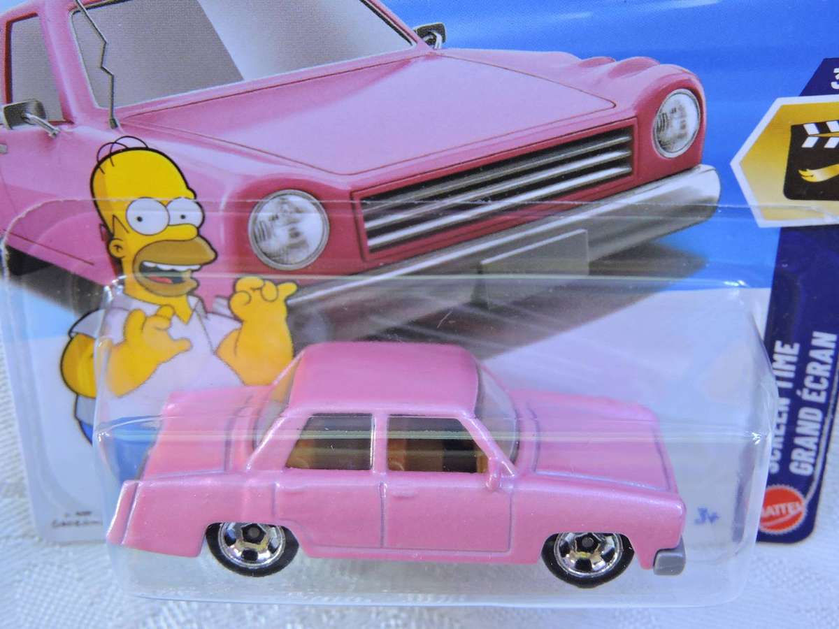 Hot Wheels The Simpsons Family Car ( Pink ) Screen Time Homer Simpson