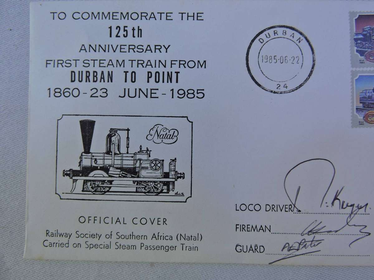 STAMPS Postal history Steam Trains Official Cover signed by Driver, Fireman and Guard