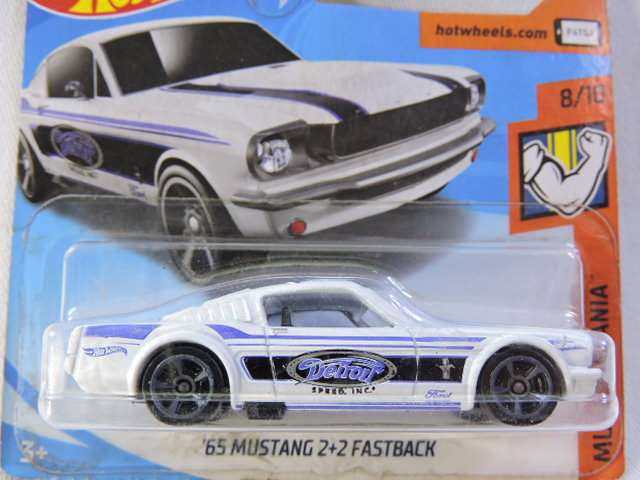 Hot Wheels FORD Mustang 2+2 Fastback ( White Black & Purple stripe )